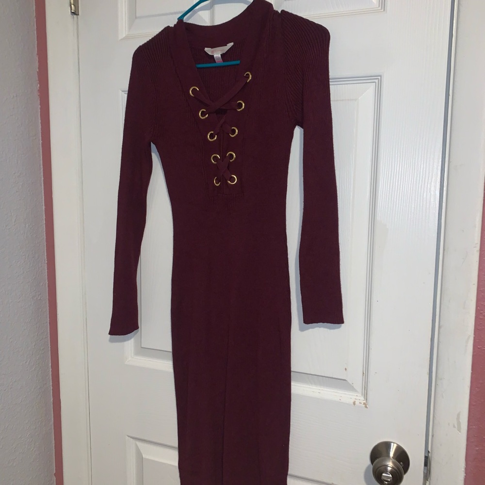Maroon Long sleeve dress